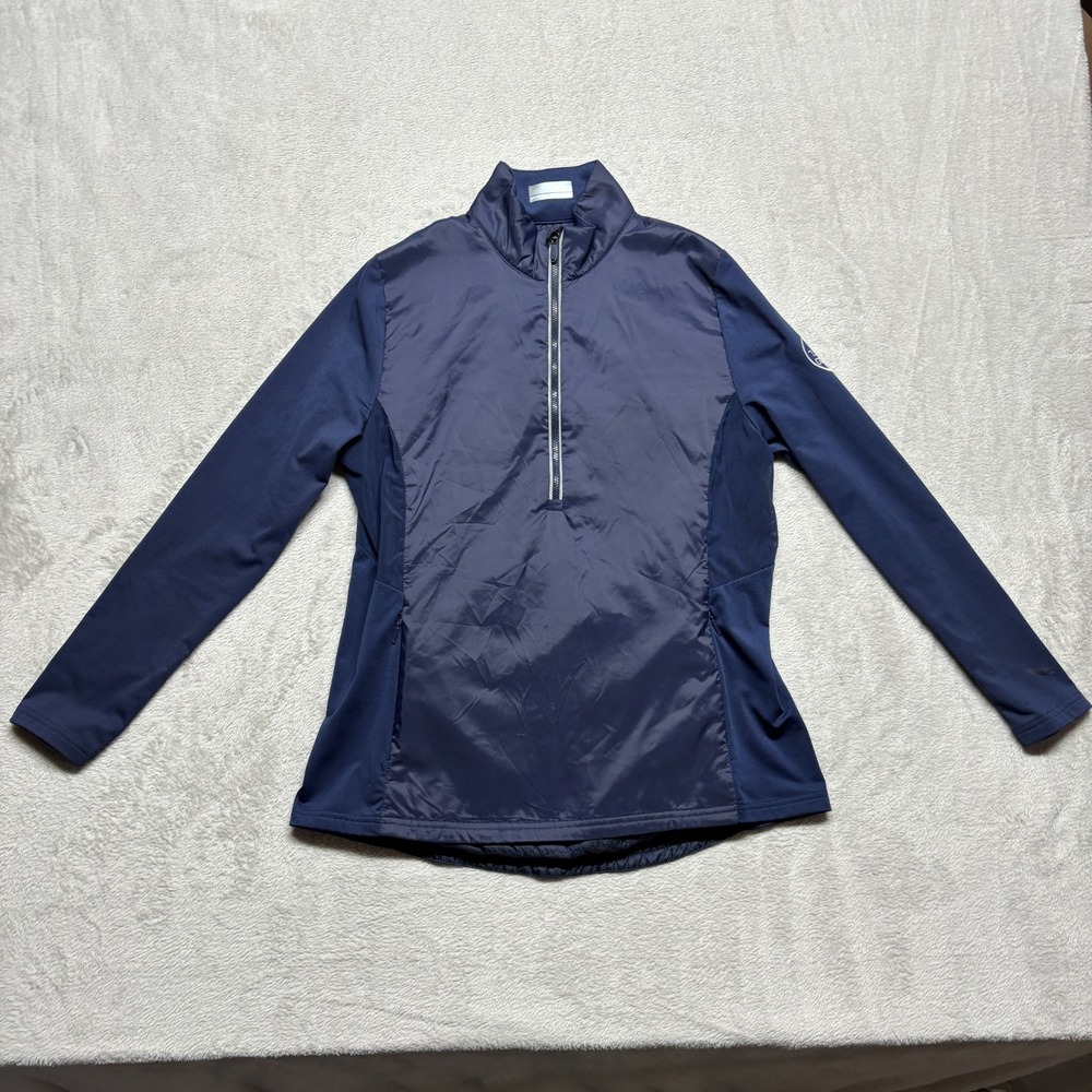 Callaway Opti-Dri‎ 1/2 Zip Pullover Womens M Blue Golf Windbreaker Tech Jacket